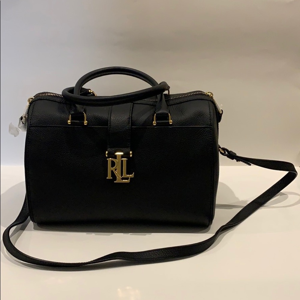 Lauren Ralph Lauren Black Barrel Satchel